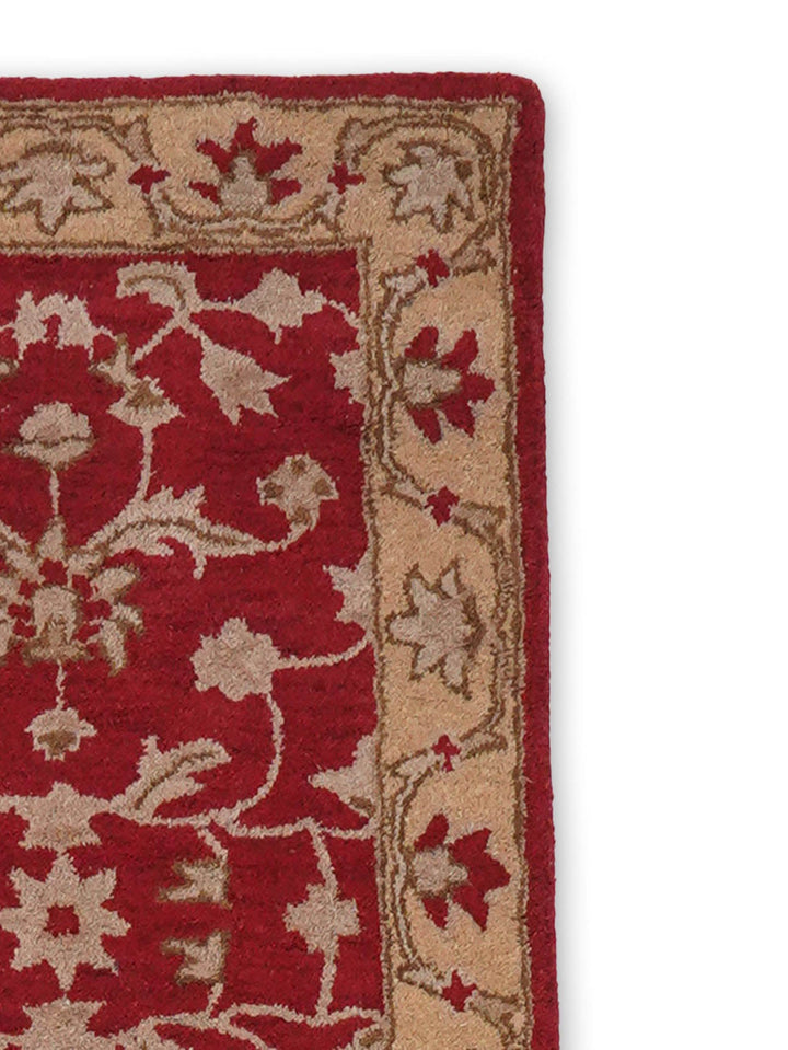 Hand Tufted Red Gold Wool Oriental Rug