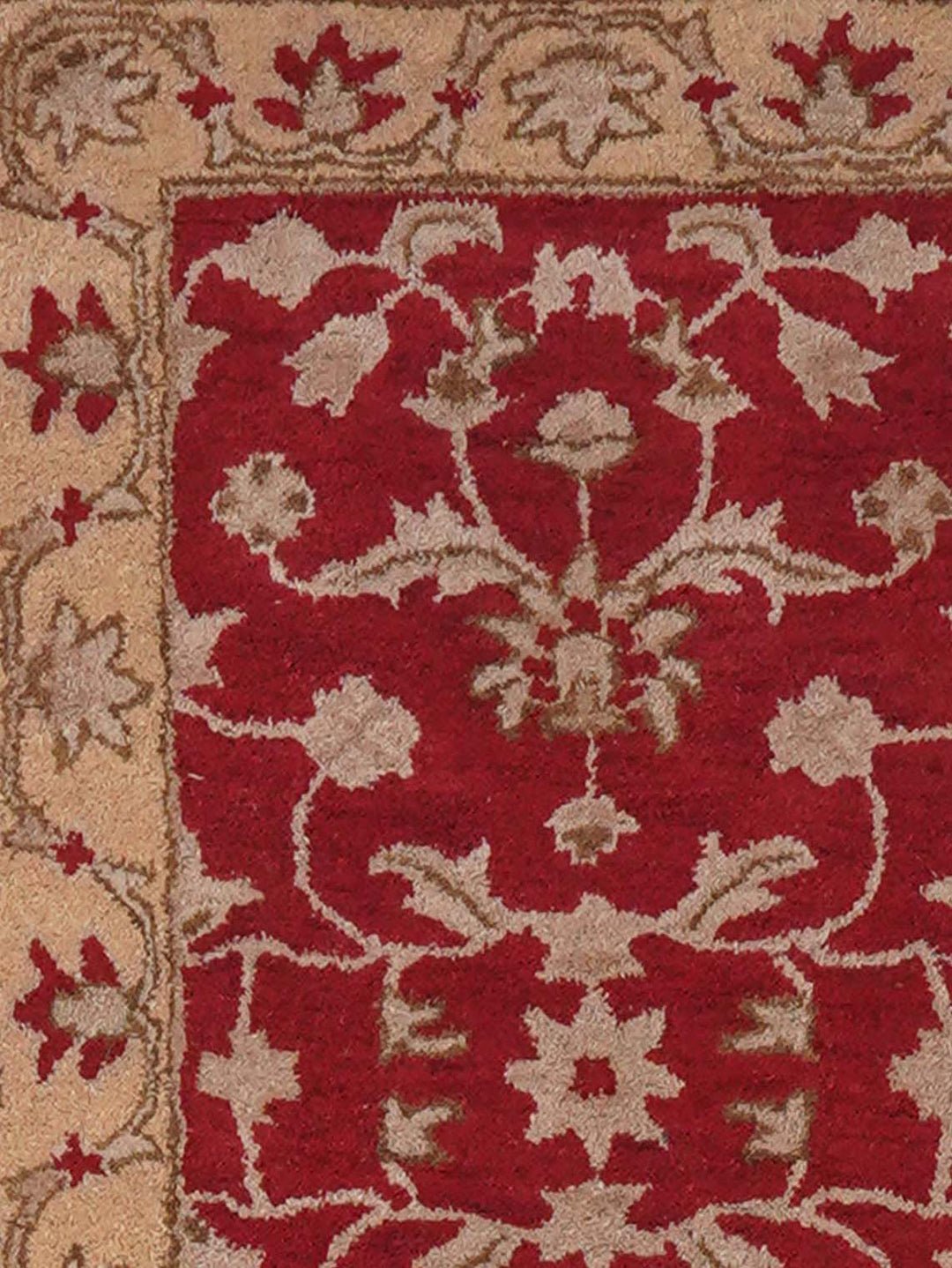 Hand Tufted Red Gold Wool Oriental Rug