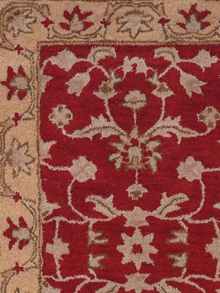 Hand Tufted Red Gold Wool Oriental Rug
