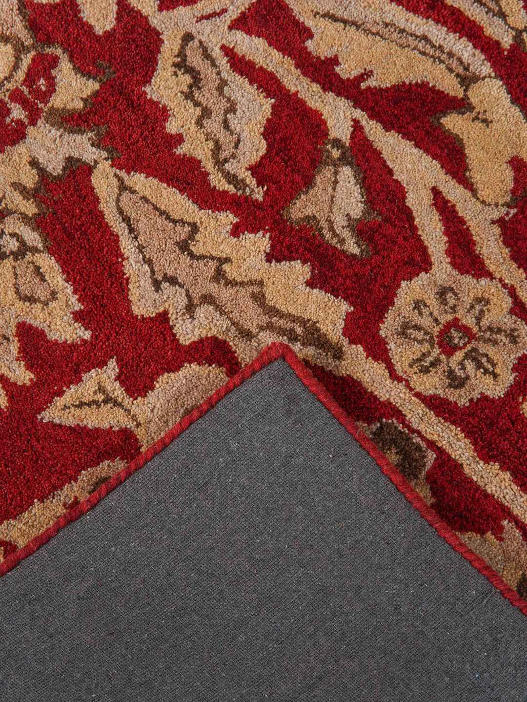 Hand Tufted Red Gold Wool Oriental Rug