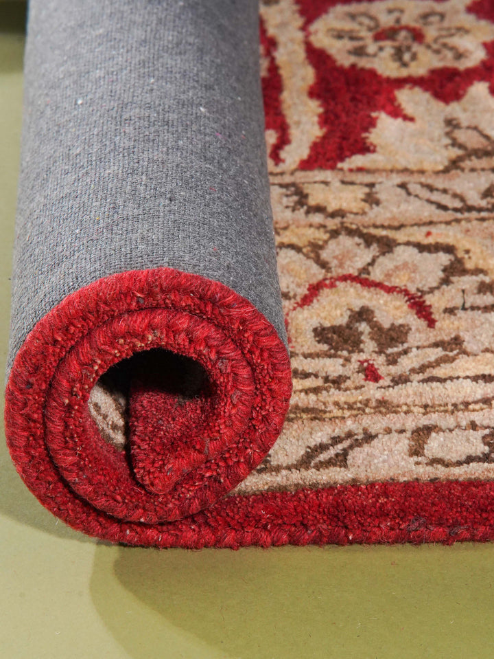 Hand Tufted Red Gold Wool Oriental Rug