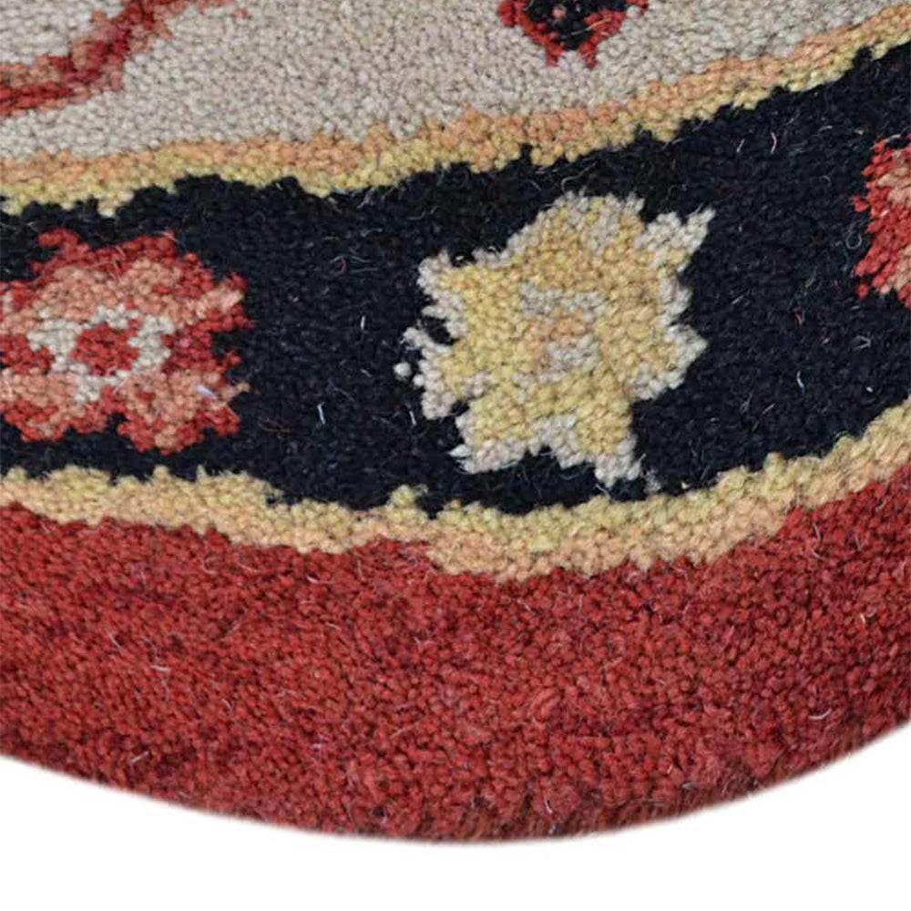 Hand Tufted Wool Area Rug Oriental Red Beige K00535