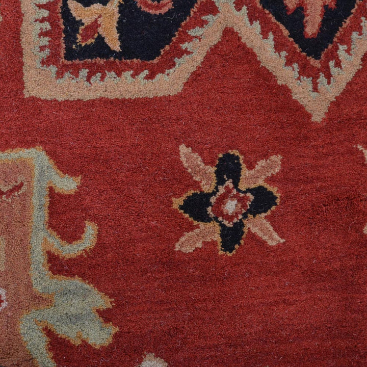 Hand Tufted Wool Area Rug Oriental Red Beige K00535