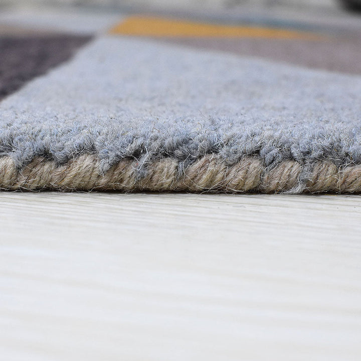 Hand Tufted Multicolor Wool Geometric Rug