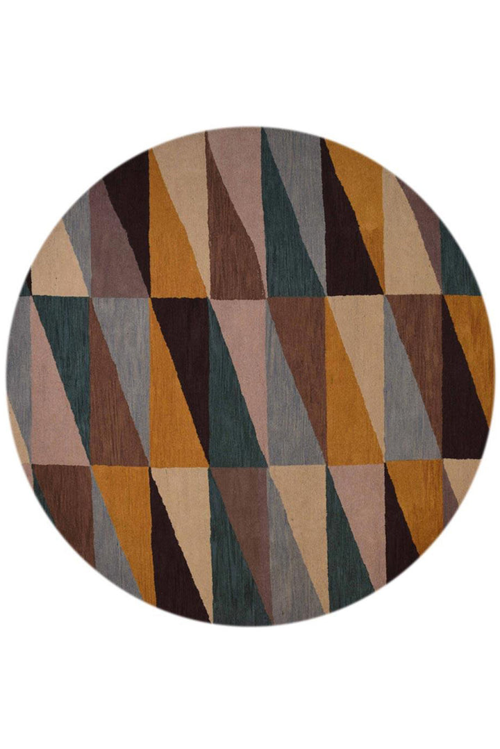 Hand Tufted Multicolor Wool Geometric Rug