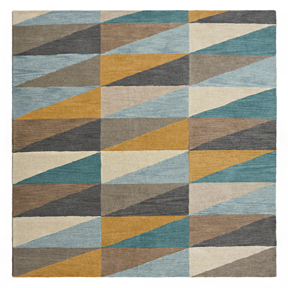 Hand Tufted Multicolor Wool Geometric Rug