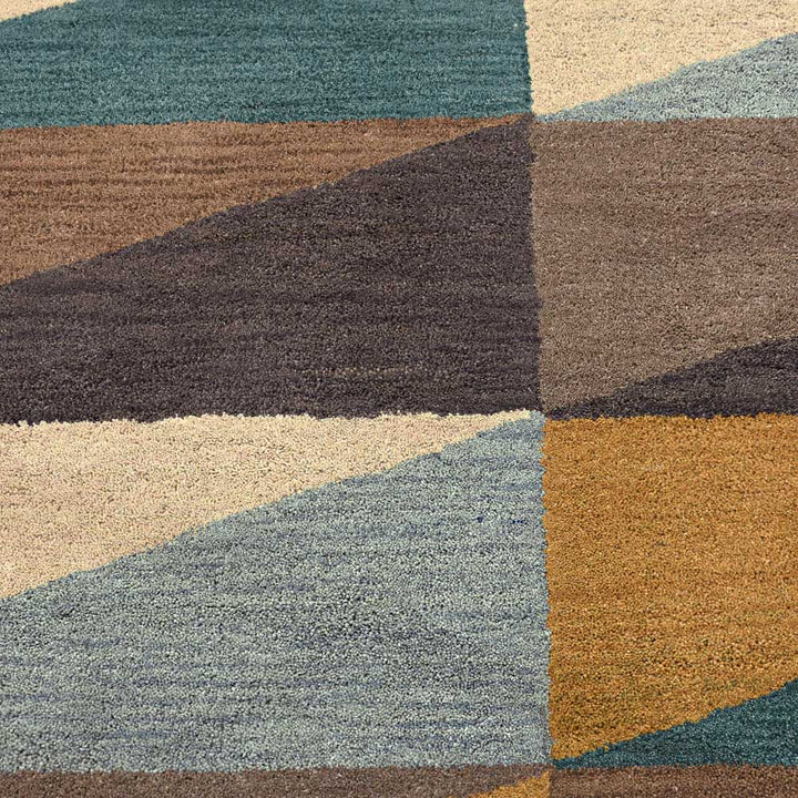 Hand Tufted Multicolor Wool Geometric Rug