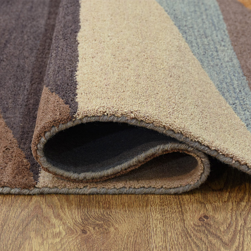 Hand Tufted Multicolor Wool Geometric Rug