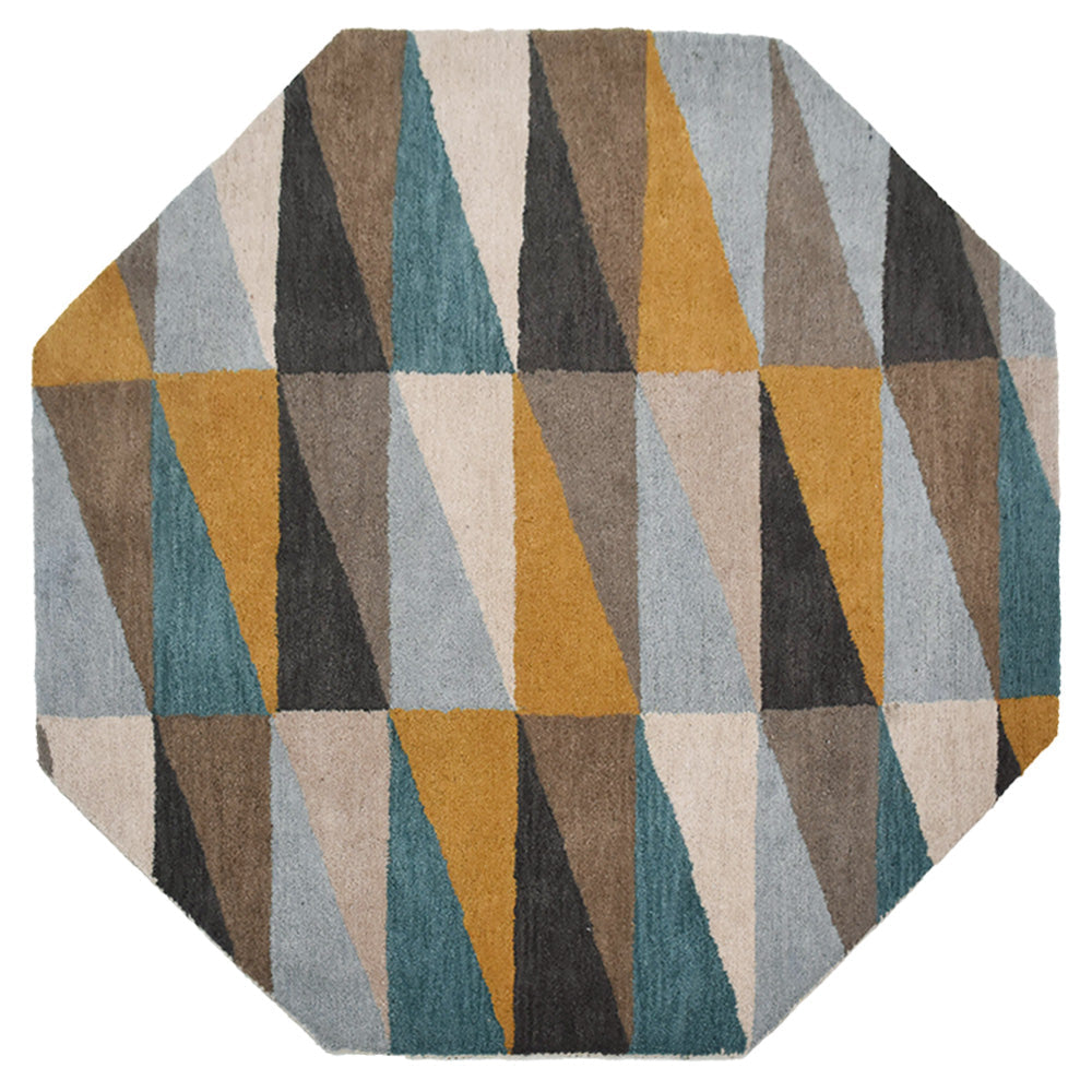 Hand Tufted Multicolor Wool Geometric Rug
