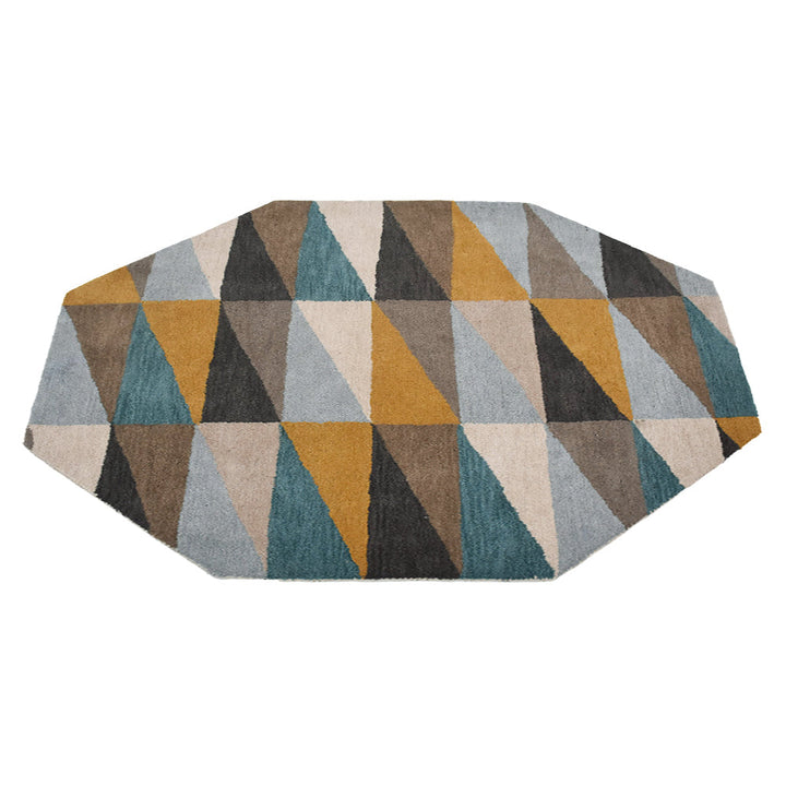 Hand Tufted Multicolor Wool Geometric Rug