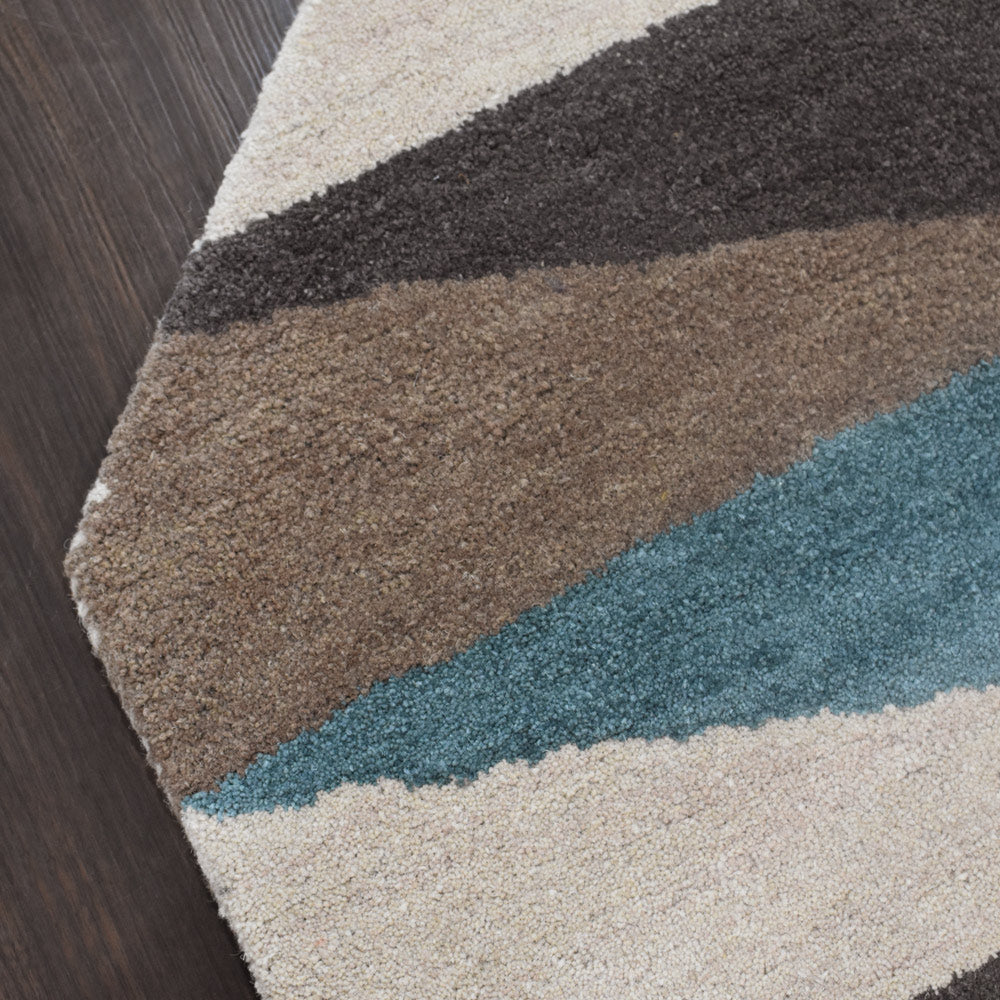Hand Tufted Multicolor Wool Geometric Rug