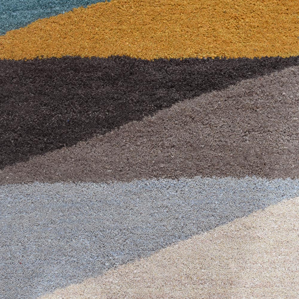 Hand Tufted Multicolor Wool Geometric Rug