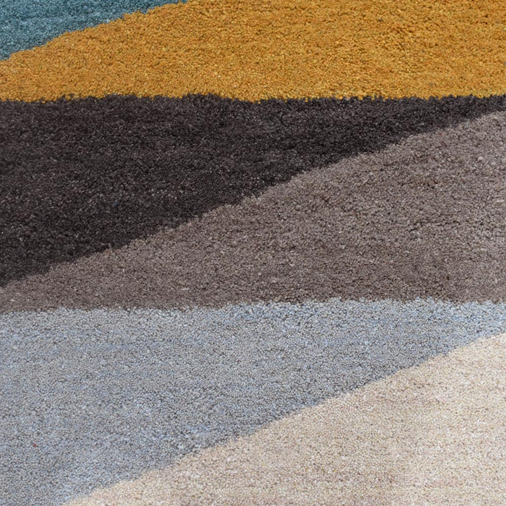 Hand Tufted Multicolor Wool Geometric Rug