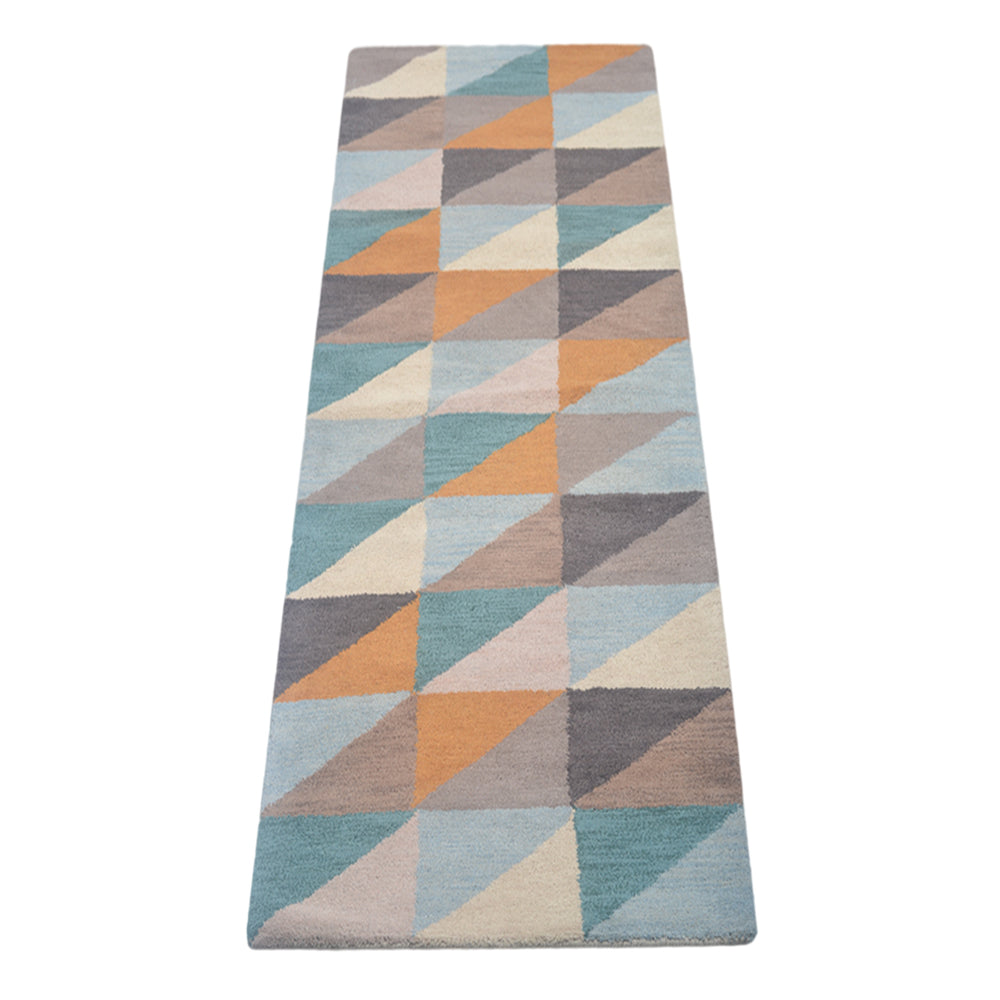 Hand Tufted Multicolor Wool Geometric Rug