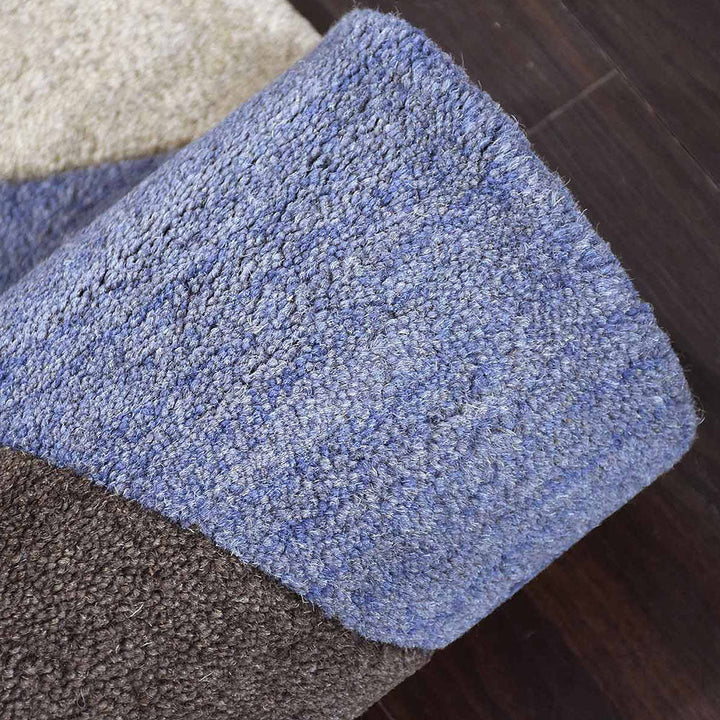 Hand Tufted Wool Area Rug Geometric Multicolor K00548