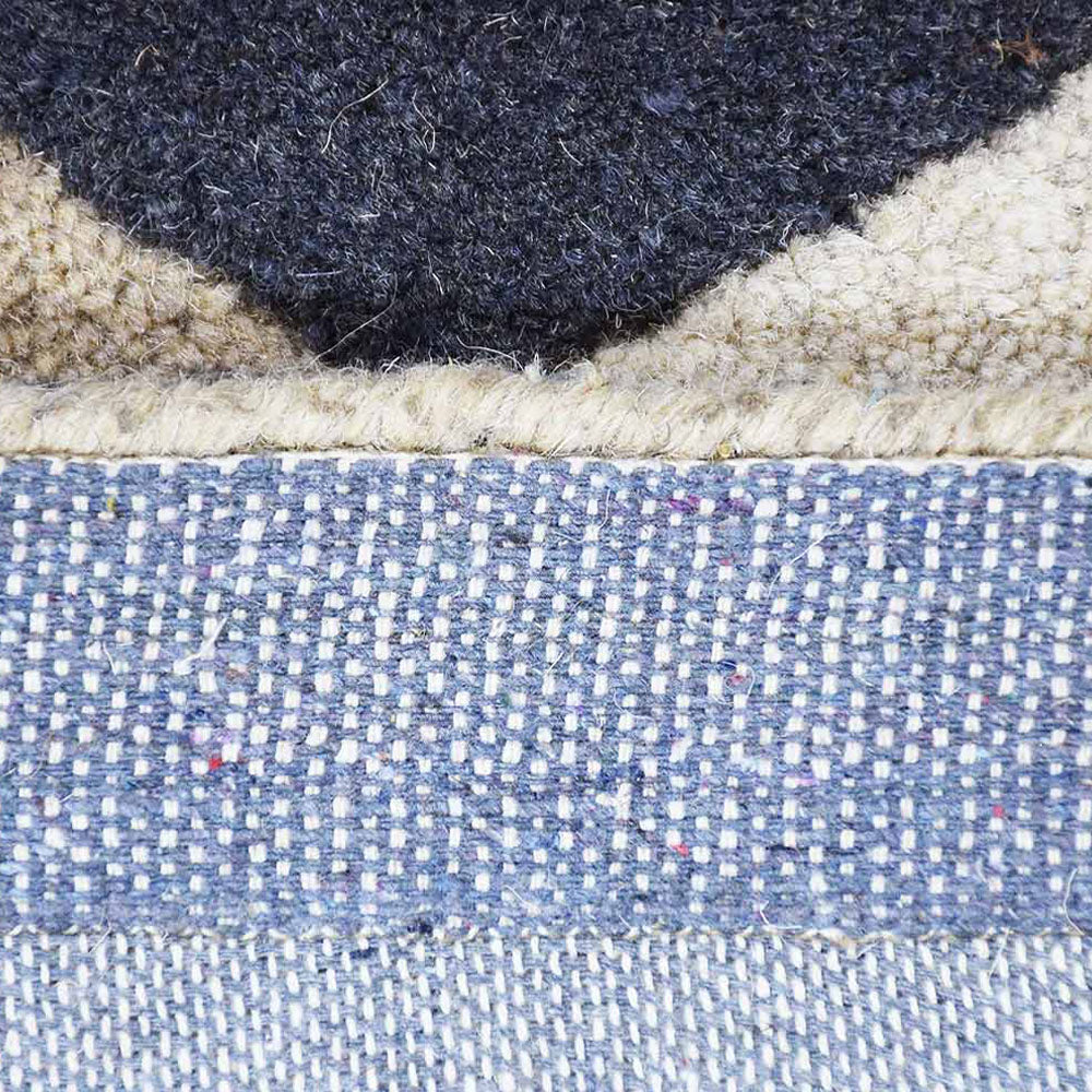 Hand Tufted Wool Area Rug Geometric Multicolor K00548