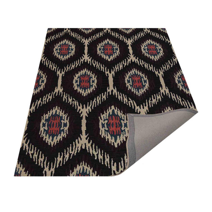 Hand Tufted Wool Area Rug Geometric Brown Beige K00650