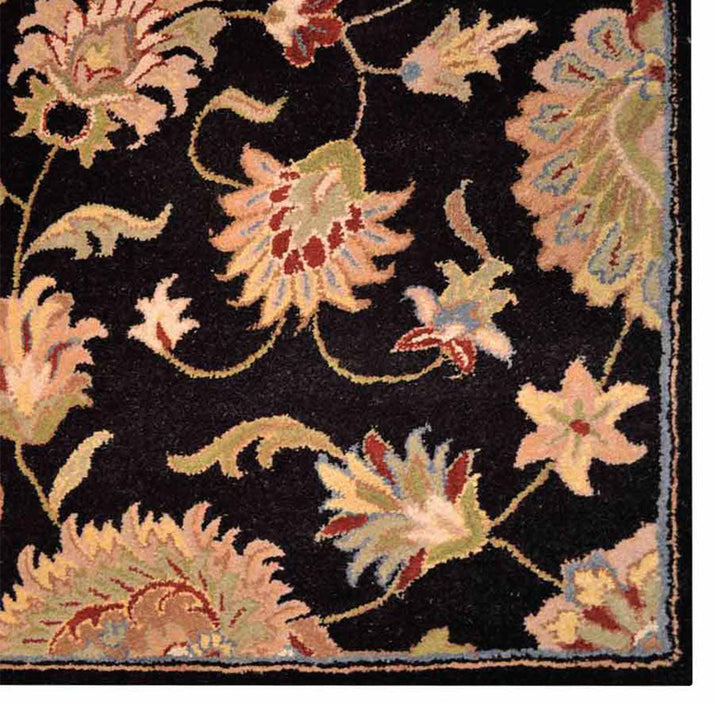 Hand Tufted Wool Area Rug Oriental Black K00653