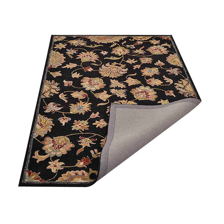 Hand Tufted Wool Area Rug Oriental Black K00653