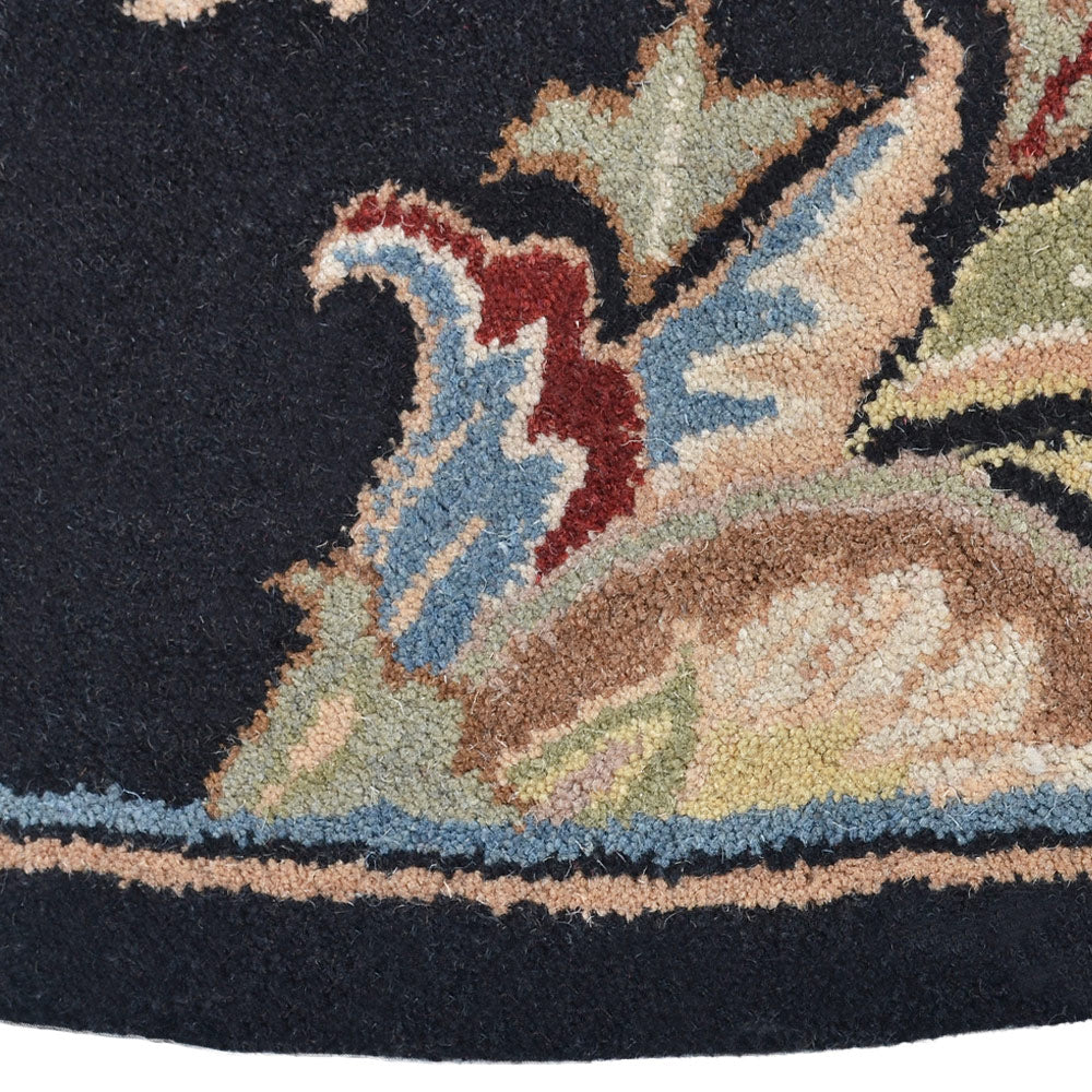 Hand Tufted Wool Area Rug Oriental Black K00653