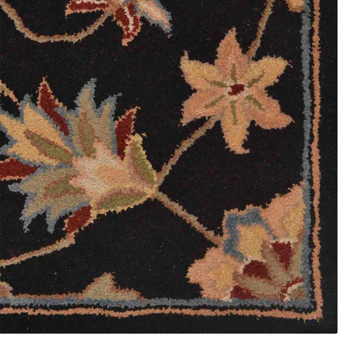 Hand Tufted Wool Area Rug Oriental Black K00653