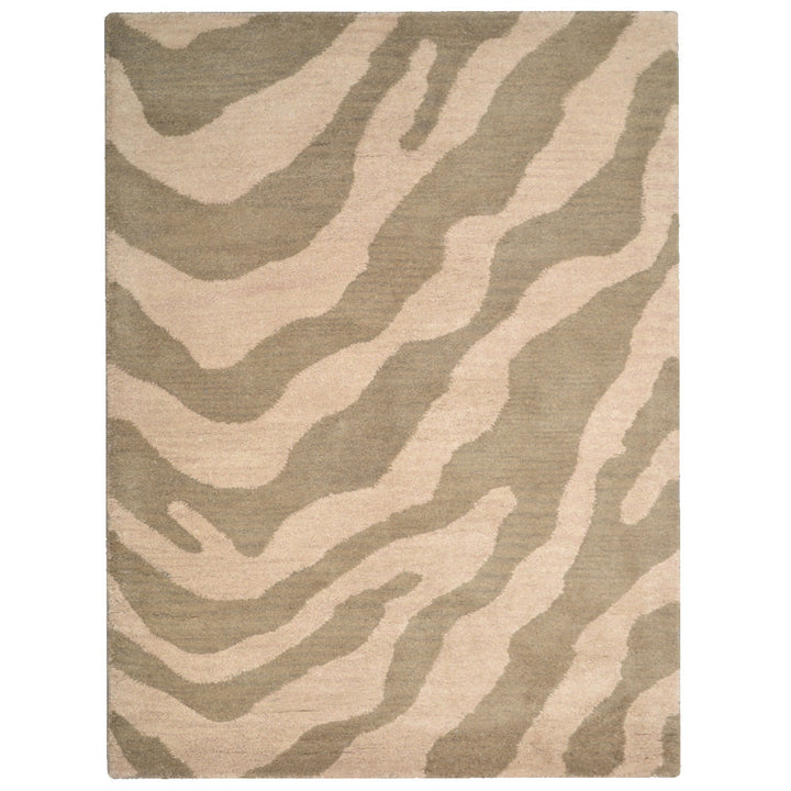 Hand Tufted Wool Area Rug Abstract Beige Brown K00654