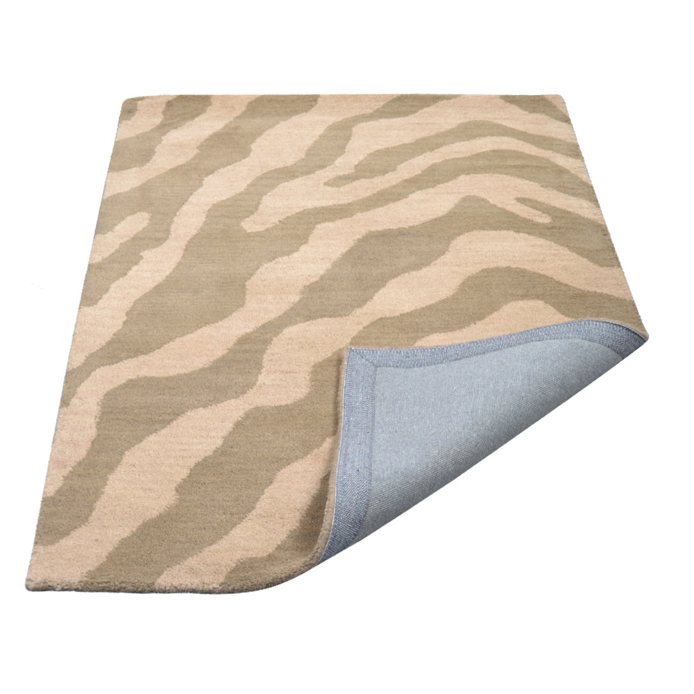 Hand Tufted Wool Area Rug Abstract Beige Brown K00654