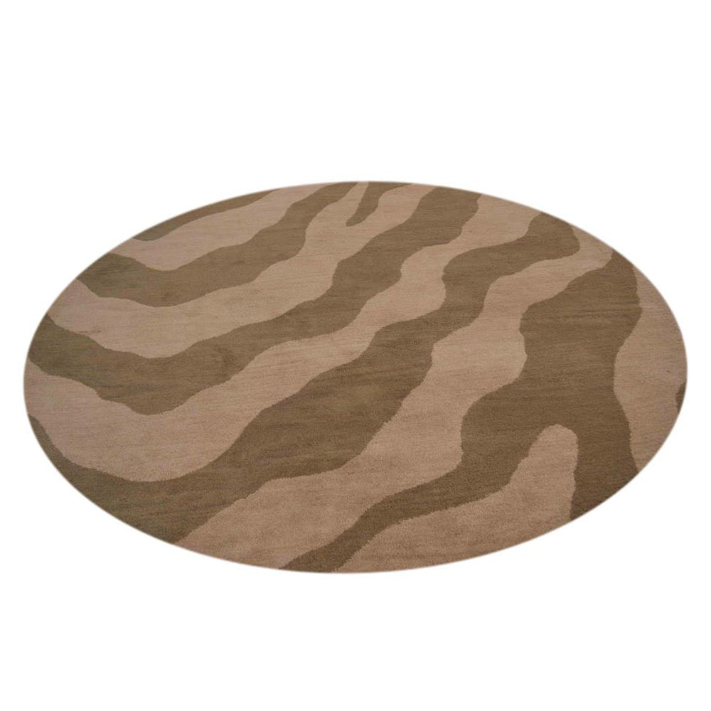 Hand Tufted Wool Area Rug Abstract Beige Brown K00654