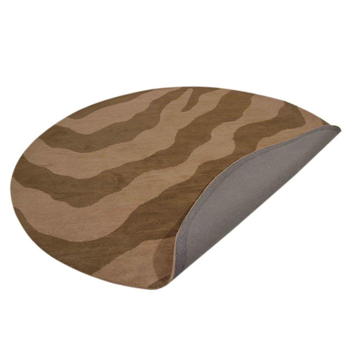Hand Tufted Wool Area Rug Abstract Beige Brown K00654