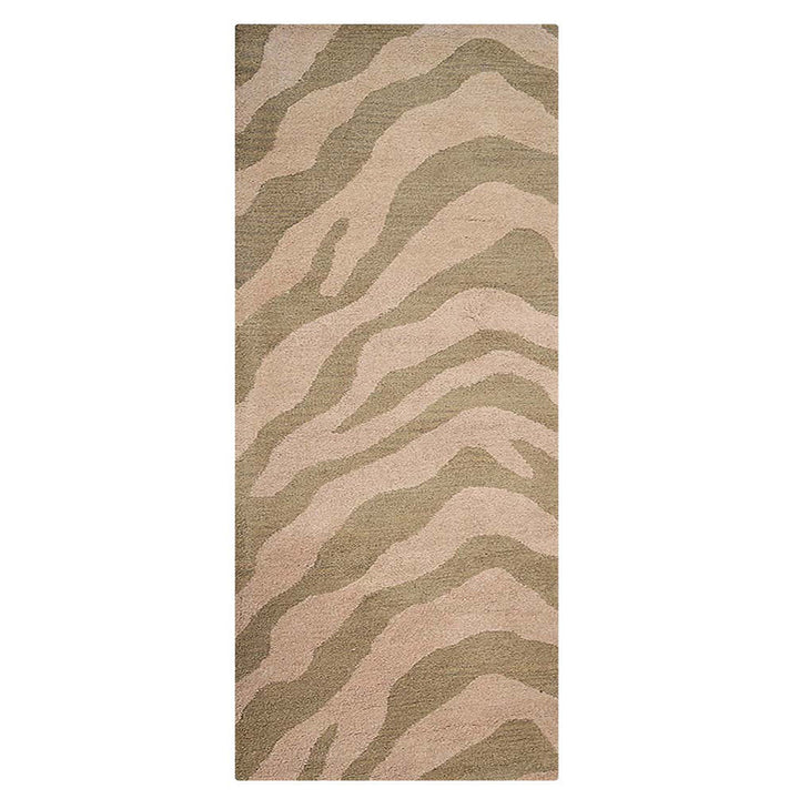 Hand Tufted Wool Area Rug Abstract Beige Brown K00654