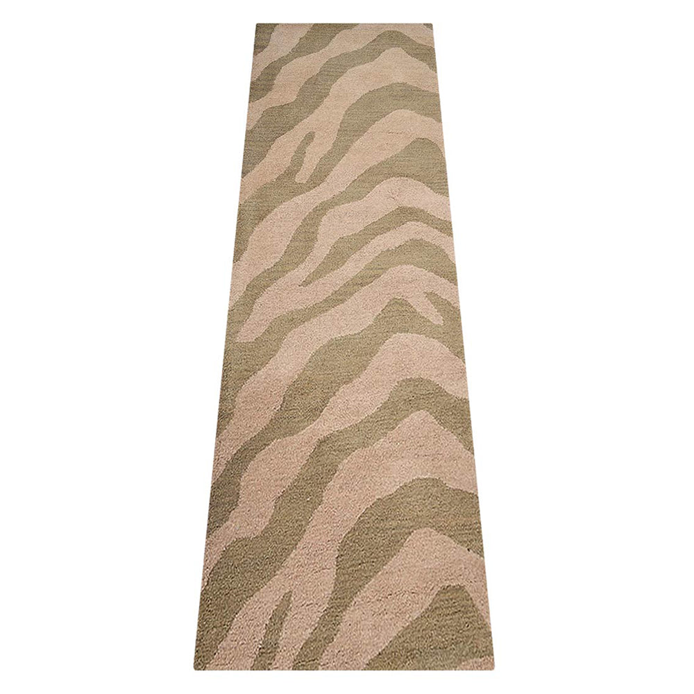 Hand Tufted Wool Area Rug Abstract Beige Brown K00654