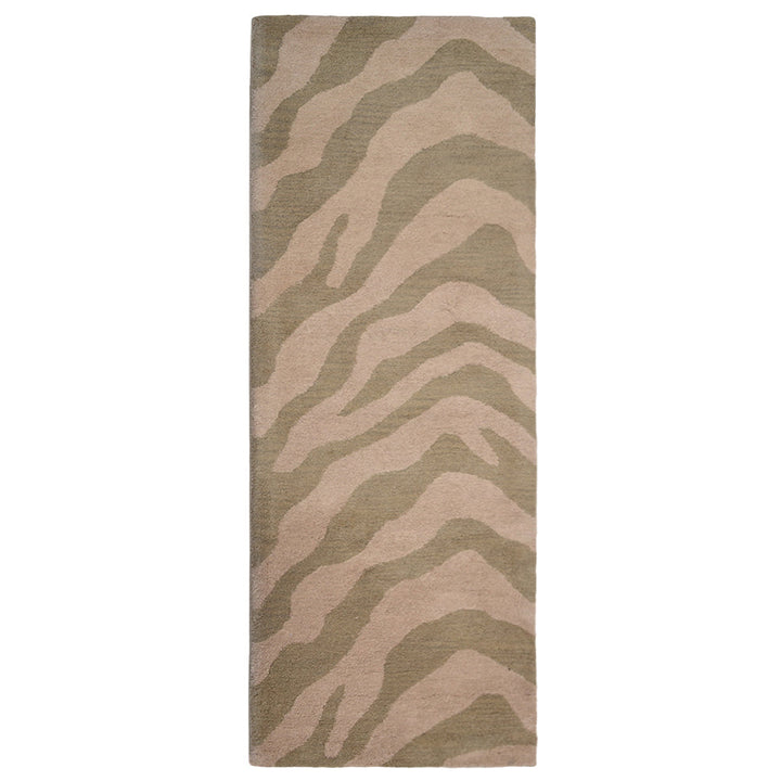 Hand Tufted Wool Area Rug Abstract Beige Brown K00654
