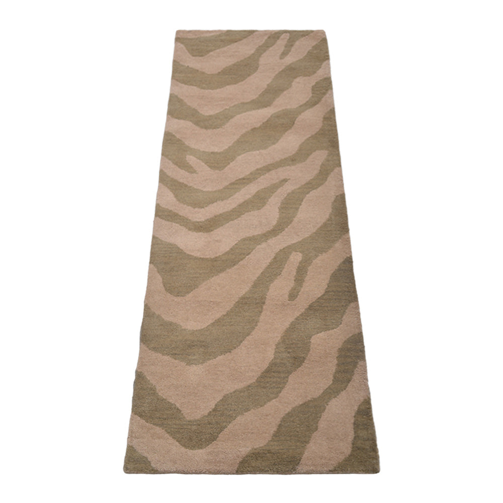 Hand Tufted Wool Area Rug Abstract Beige Brown K00654