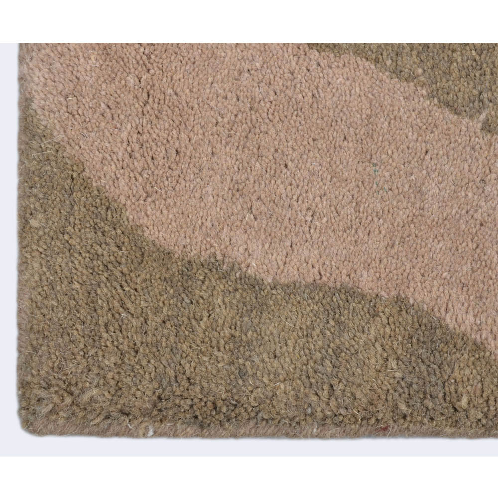 Hand Tufted Wool Area Rug Abstract Beige Brown K00654