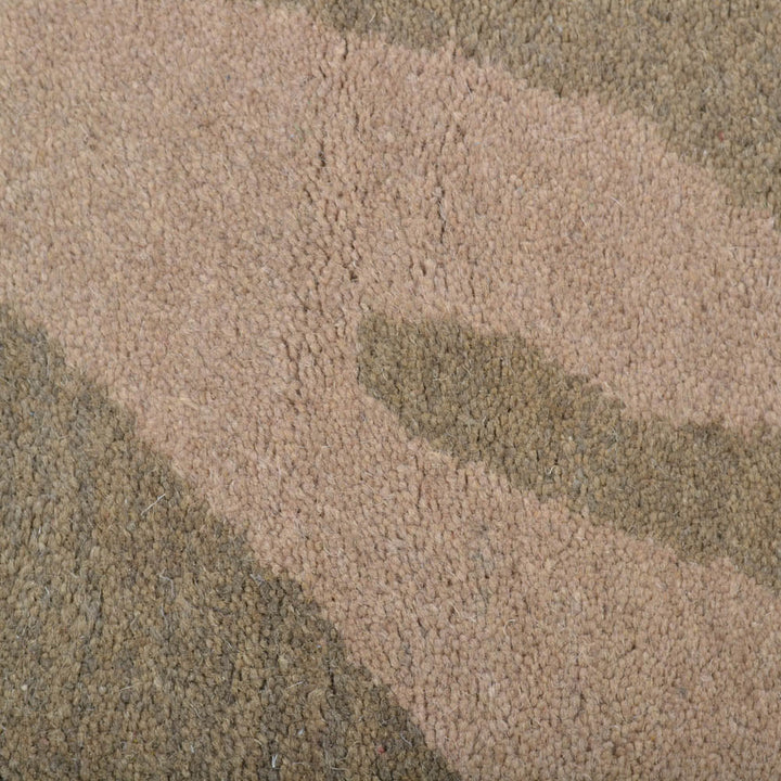 Hand Tufted Wool Area Rug Abstract Beige Brown K00654