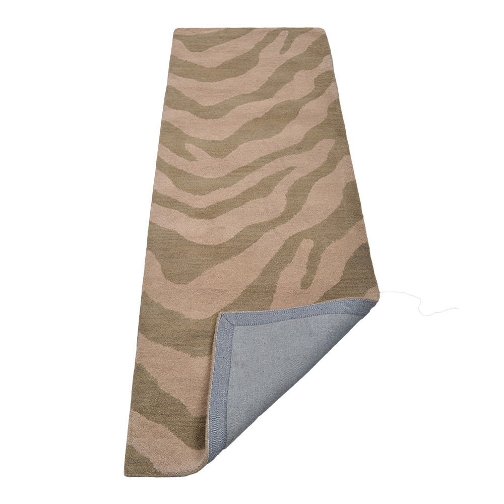 Hand Tufted Wool Area Rug Abstract Beige Brown K00654
