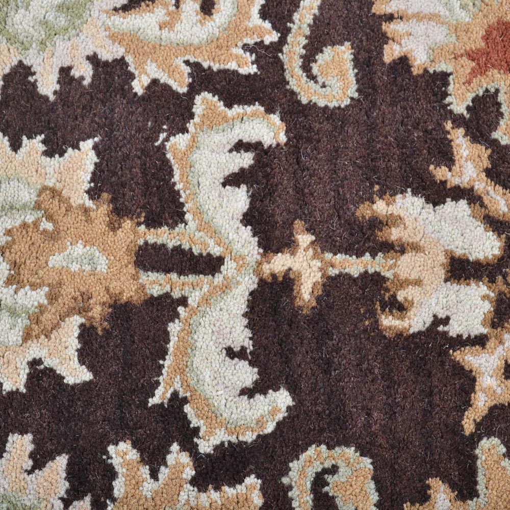 Hand Tufted Brown Beige Wool Oriental Rug