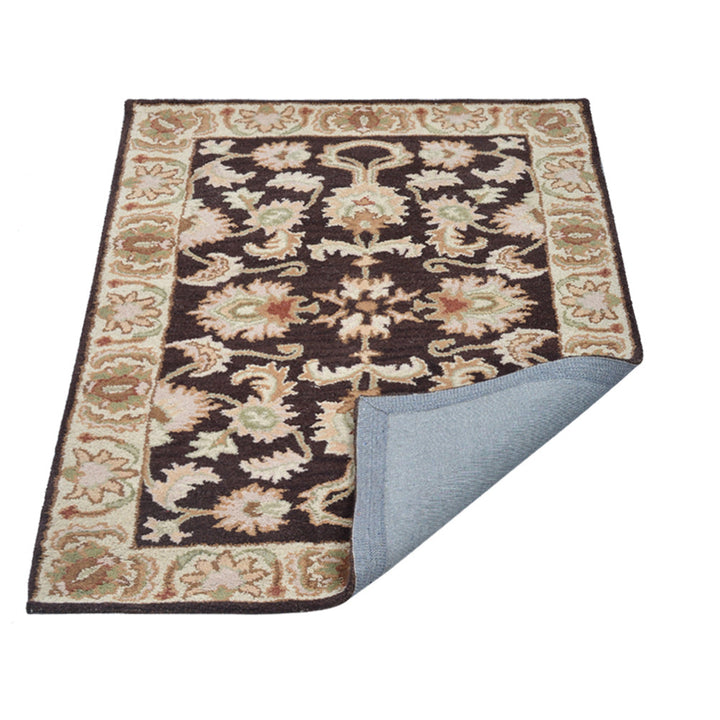 Hand Tufted Brown Beige Wool Oriental Rug