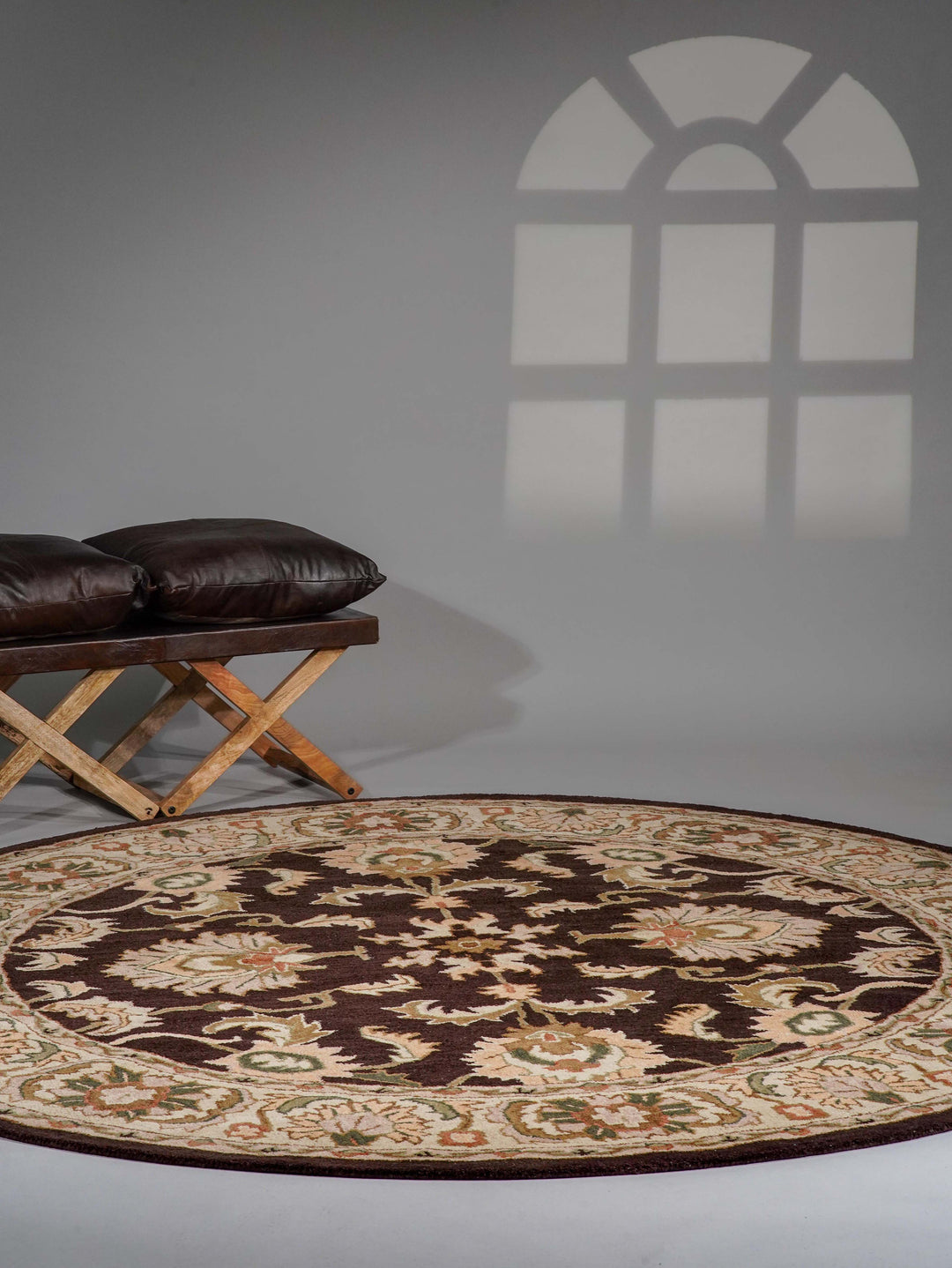 Hand Tufted Brown Beige Wool Oriental Rug