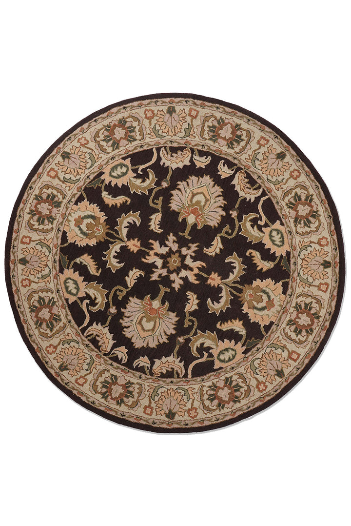 Hand Tufted Brown Beige Wool Oriental Rug