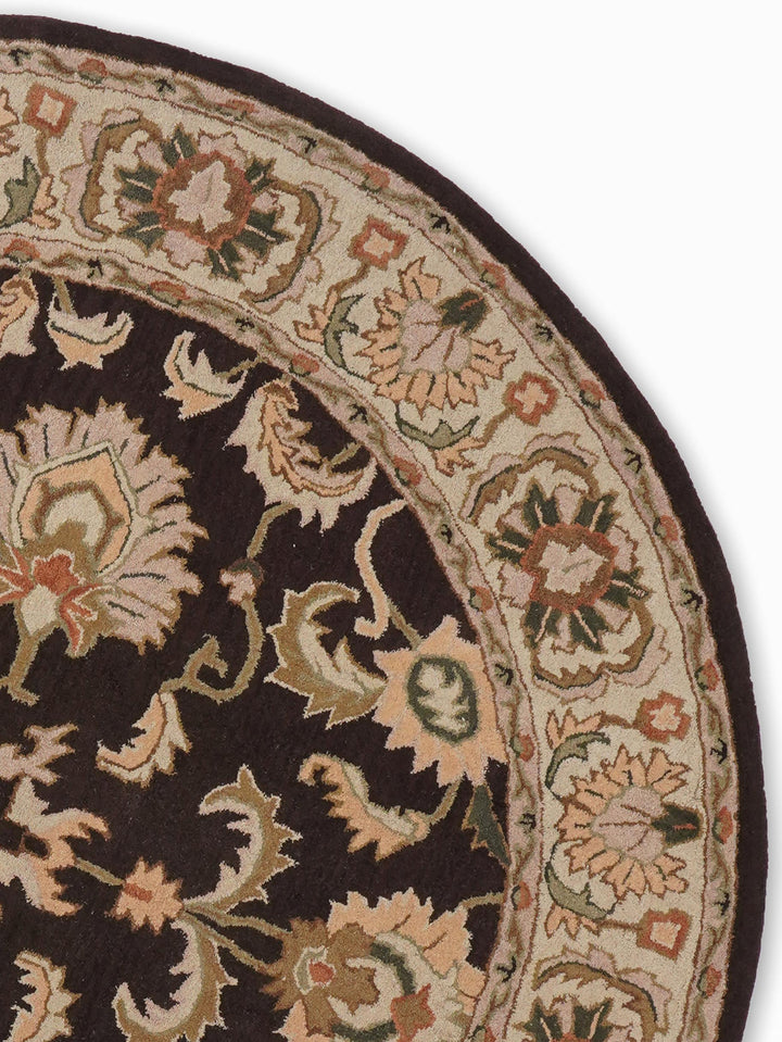 Hand Tufted Brown Beige Wool Oriental Rug