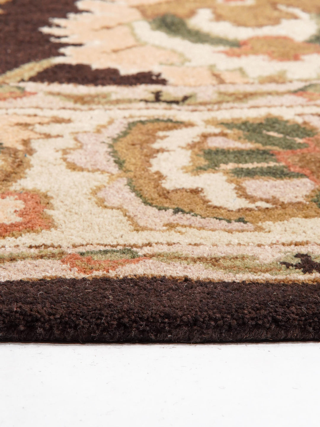 Hand Tufted Brown Beige Wool Oriental Rug