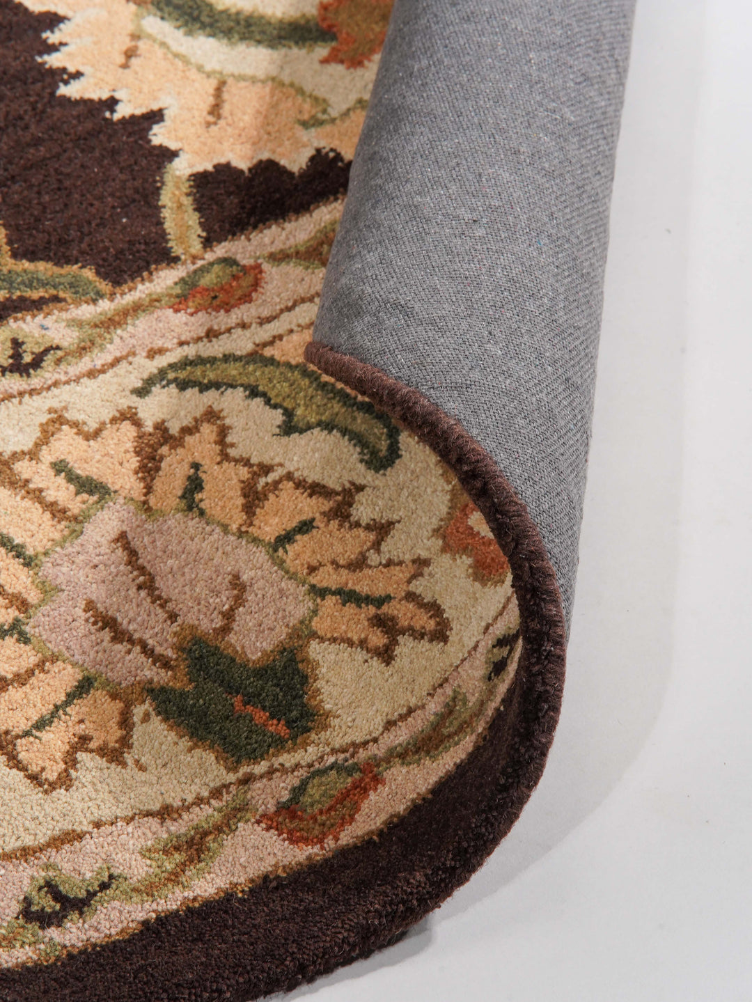Hand Tufted Brown Beige Wool Oriental Rug