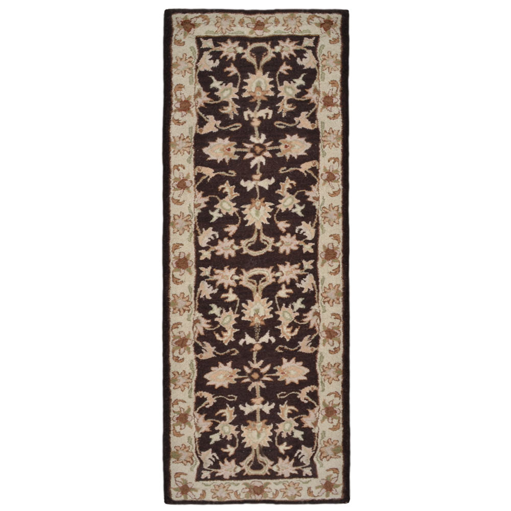 Hand Tufted Brown Beige Wool Oriental Rug