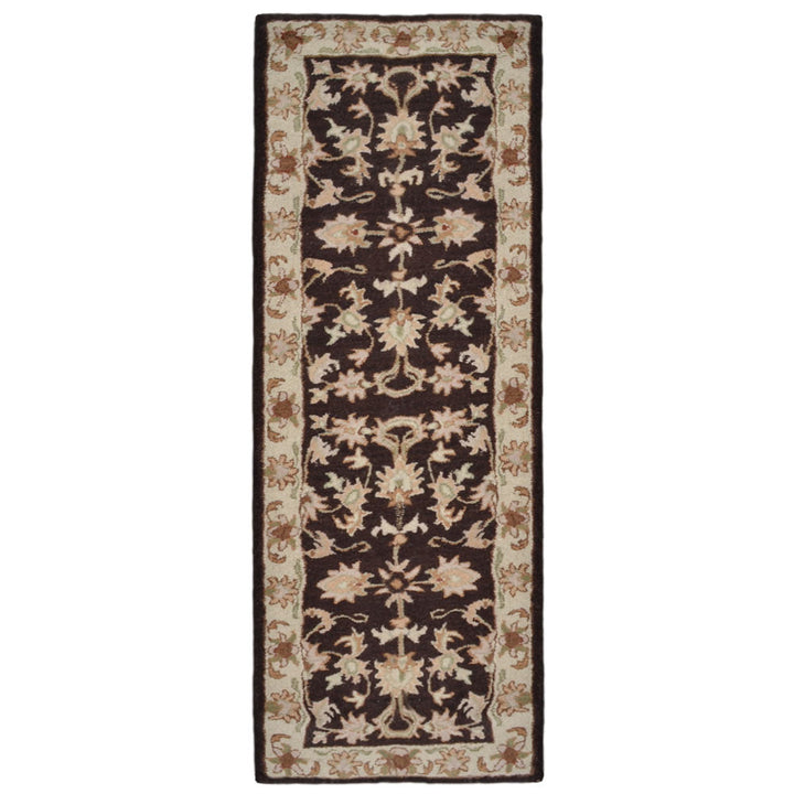 Hand Tufted Brown Beige Wool Oriental Rug