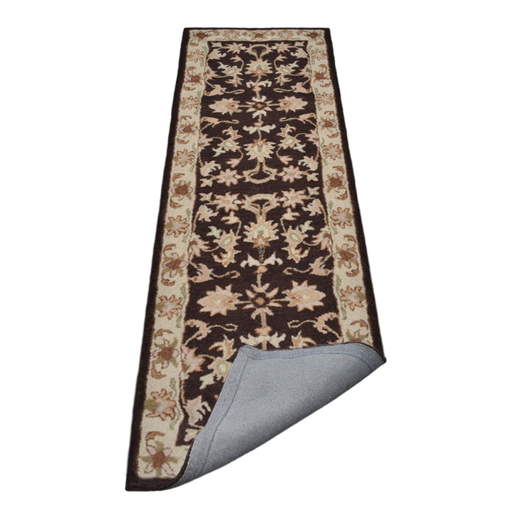 Hand Tufted Brown Beige Wool Oriental Rug