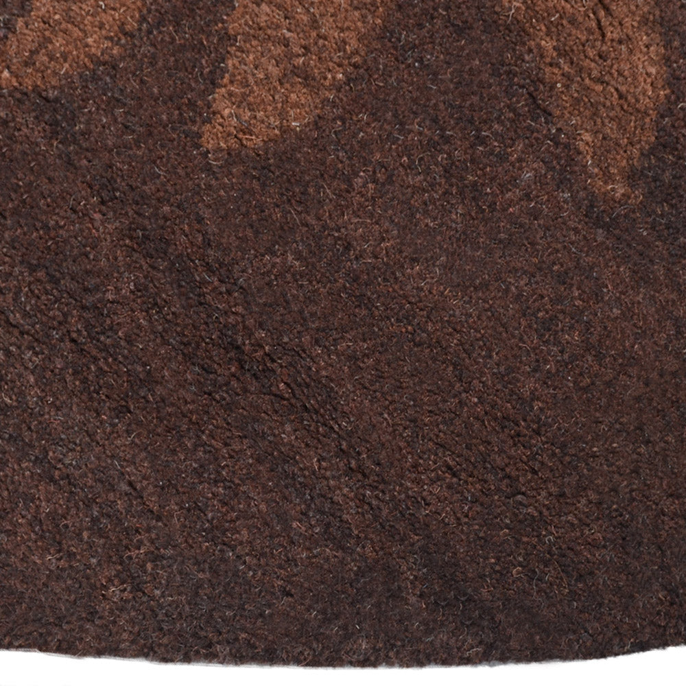Hand Tufted Wool Area Rug Floral Brown K00666