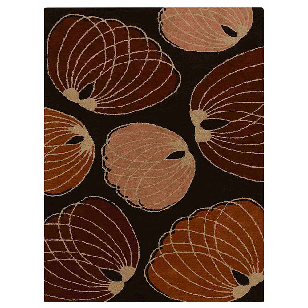 Hand Tufted Wool Area Rug Contemporary Brown K00668