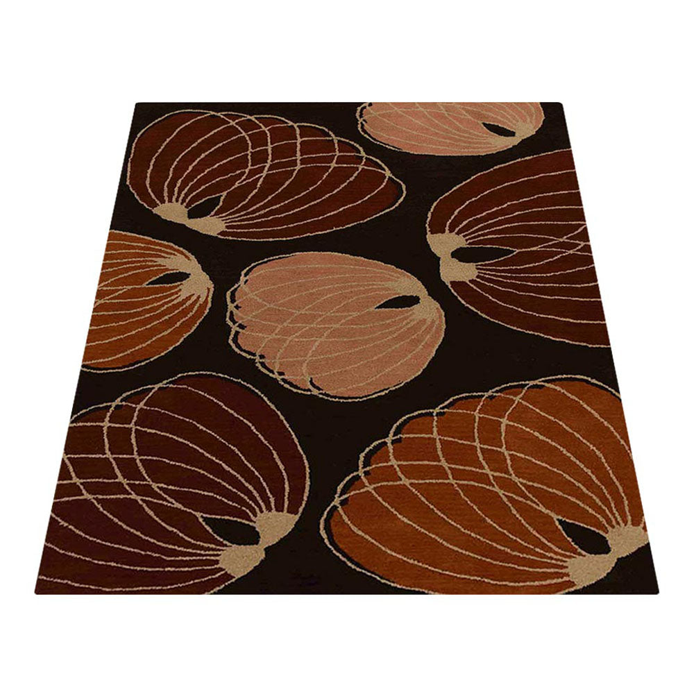 Hand Tufted Wool Area Rug Contemporary Brown K00668