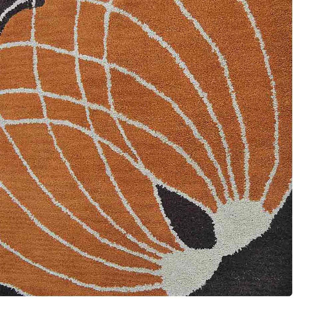 Hand Tufted Wool Area Rug Contemporary Brown K00668